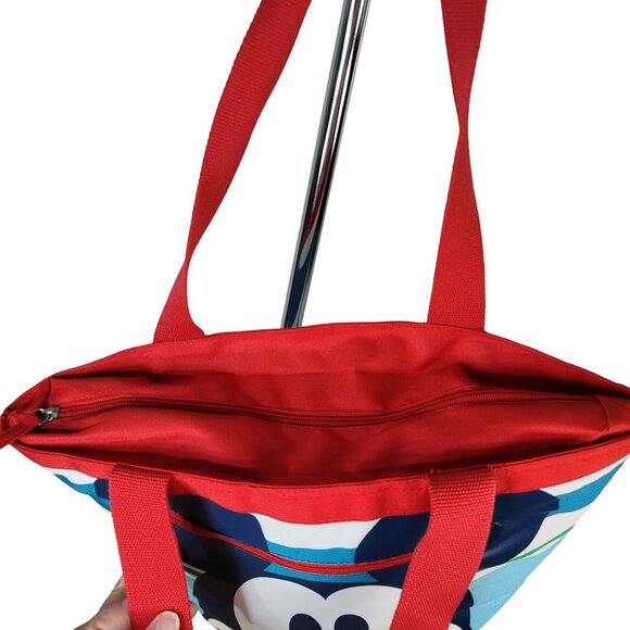 Disney Insulated Tote Cooler Bag Striped Zip Beach Picnic Soft Side Mickey Mouse - Picture 5 of 7